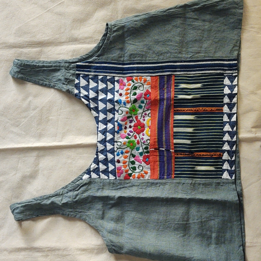 Zoe Loomis Linen Patchwork Tank